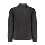 Black Cotton Men Sweatshirt