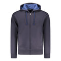 Blauer Kapuzenpullover für Herren aus Baumwolle