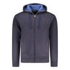 Blauer Kapuzenpullover für Herren aus Baumwolle