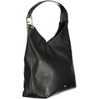 Schwarze Damen-Schultertasche aus Leder