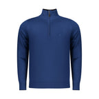 Blue Viscose Men Sweater