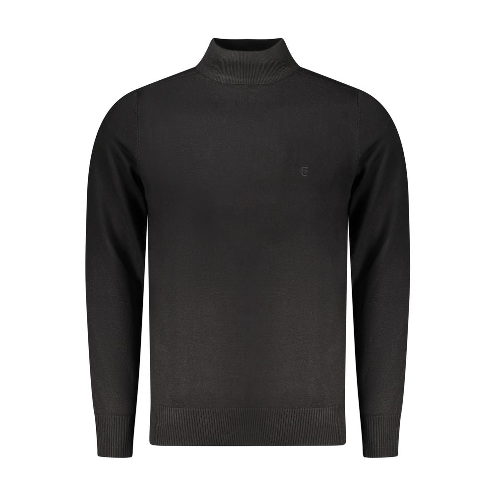 Schwarzes Viskose-Herren-T-Shirt