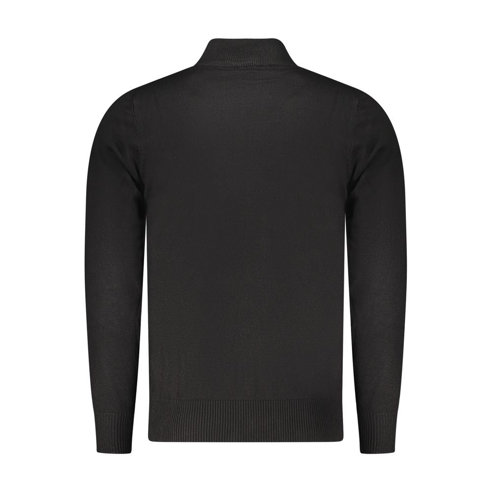 Schwarzes Viskose-Herren-T-Shirt