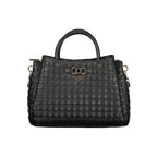 Schwarze Damenhandtasche aus Polyurethan