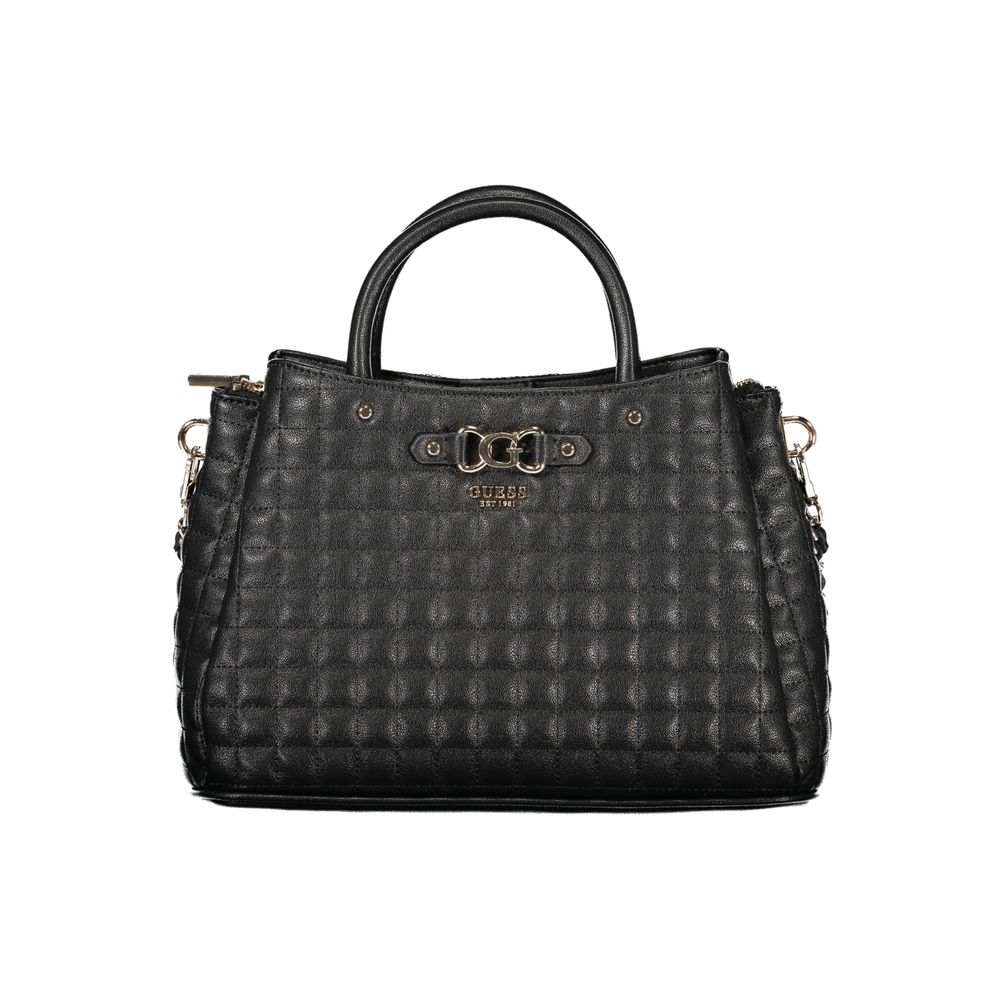 Schwarze Damenhandtasche aus Polyurethan