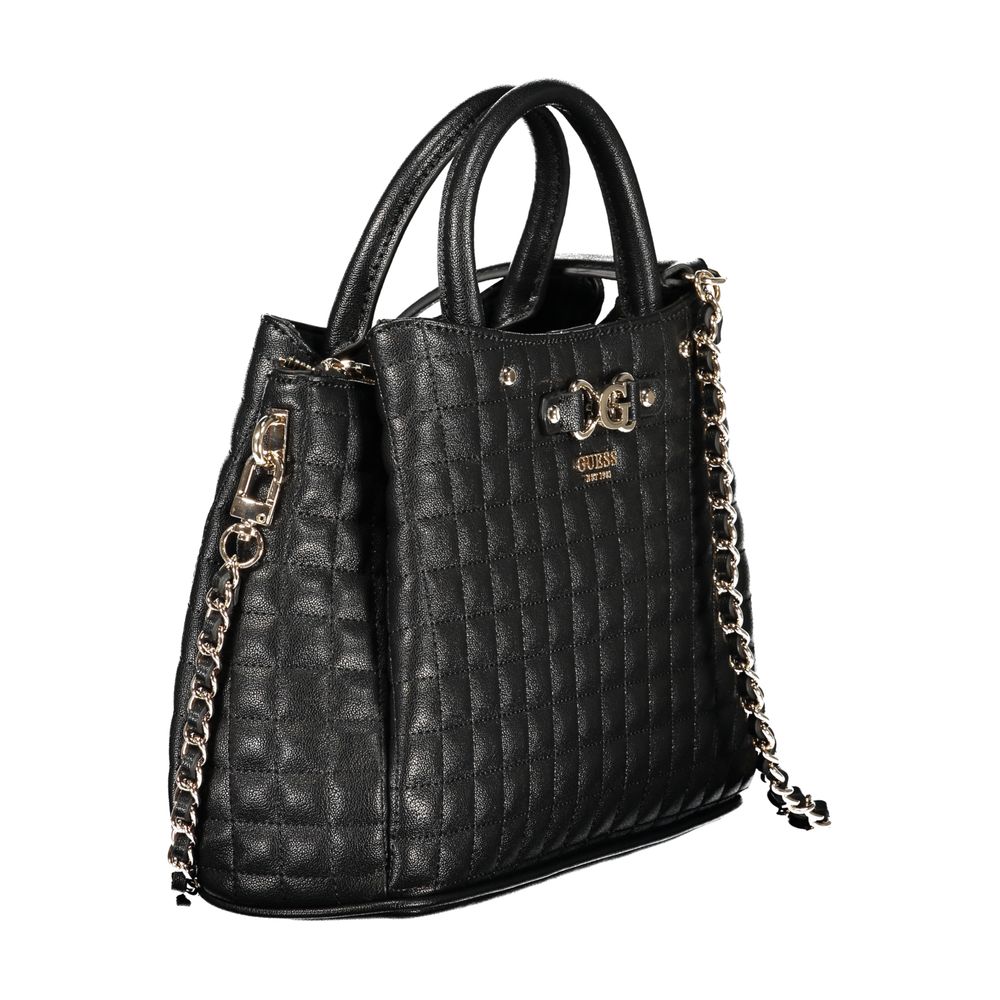 Schwarze Damenhandtasche aus Polyurethan