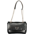 Schwarze Damenhandtasche aus Polyurethan