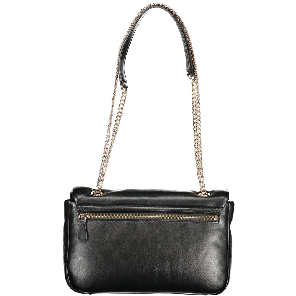 Schwarze Damenhandtasche aus Polyurethan