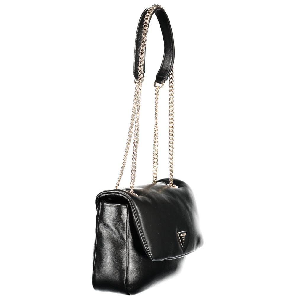 Schwarze Damenhandtasche aus Polyurethan