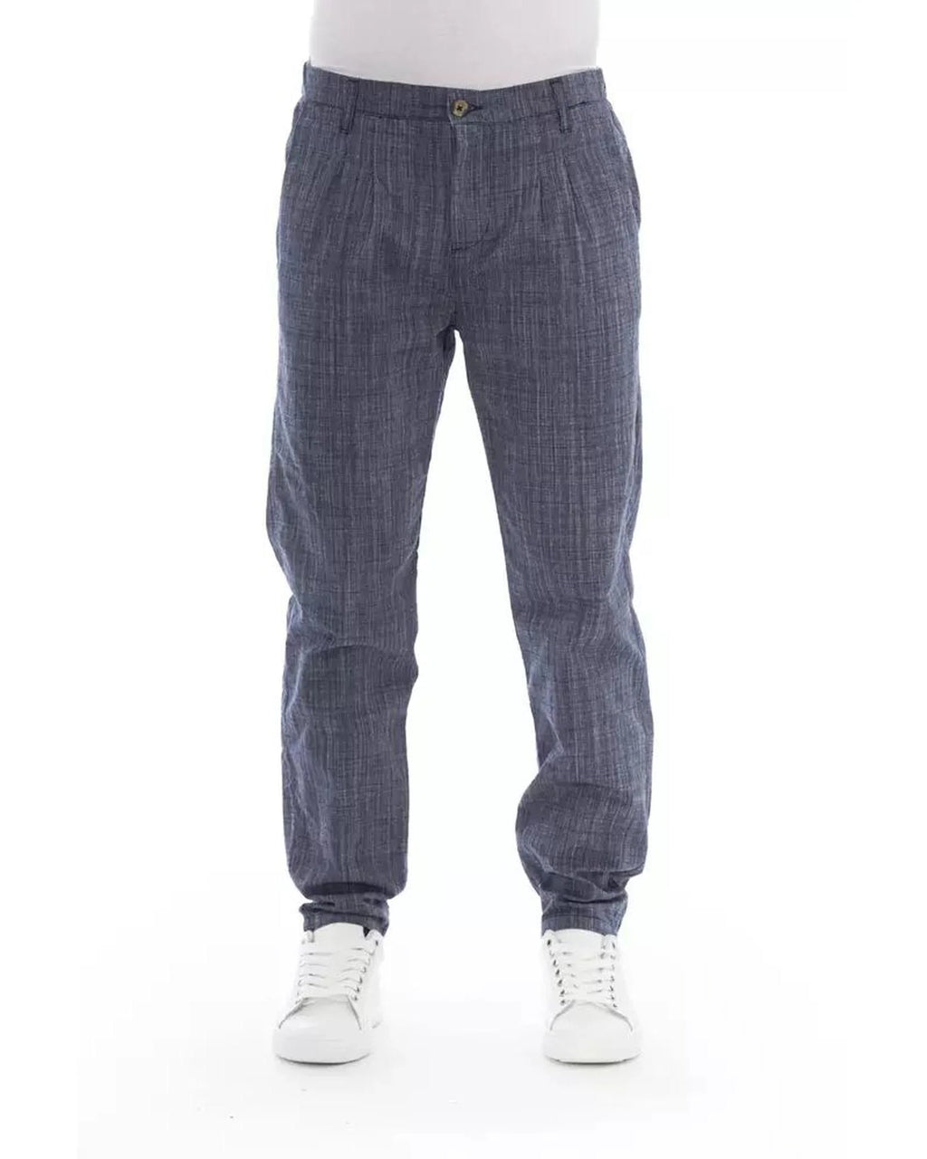 Blaue Chino-Hose aus Baumwolle