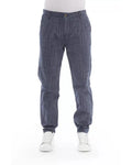 Blaue Chino-Hose aus Baumwolle