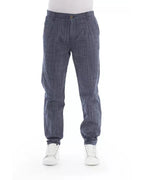 Blaue Chino-Hose aus Baumwolle