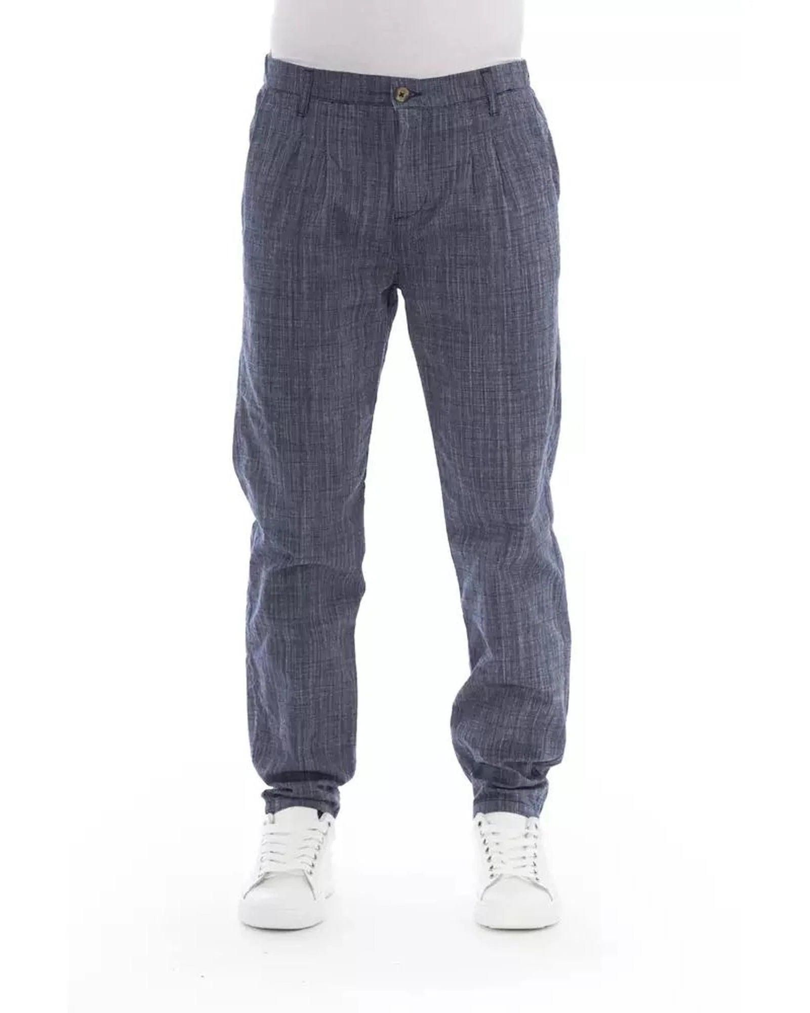 Blaue Chino-Hose aus Baumwolle
