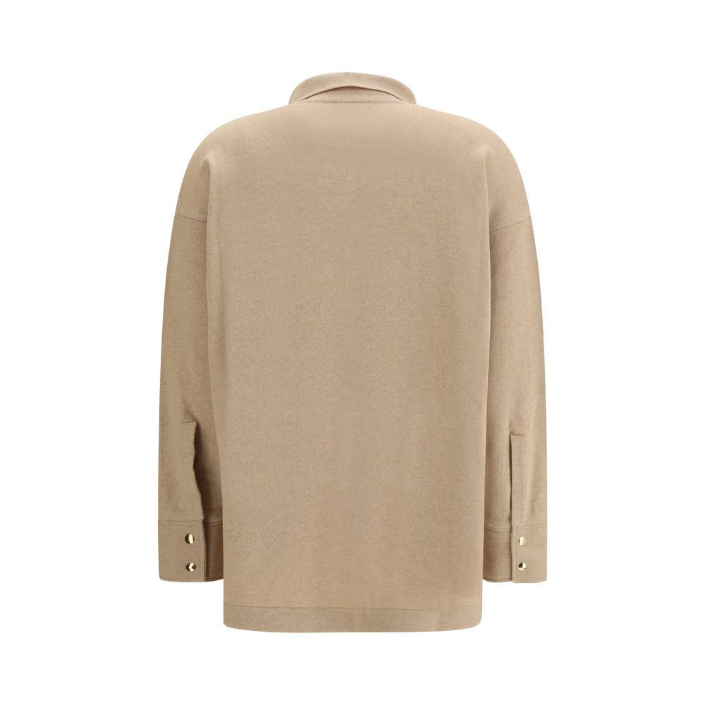 Camicia di lana beige