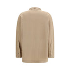 Camicia di lana beige