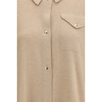 Camicia di lana beige