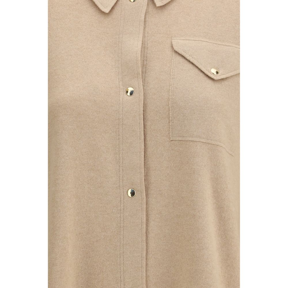 Camicia di lana beige