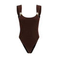 Brown Polyamide One-Piece Swimsuit