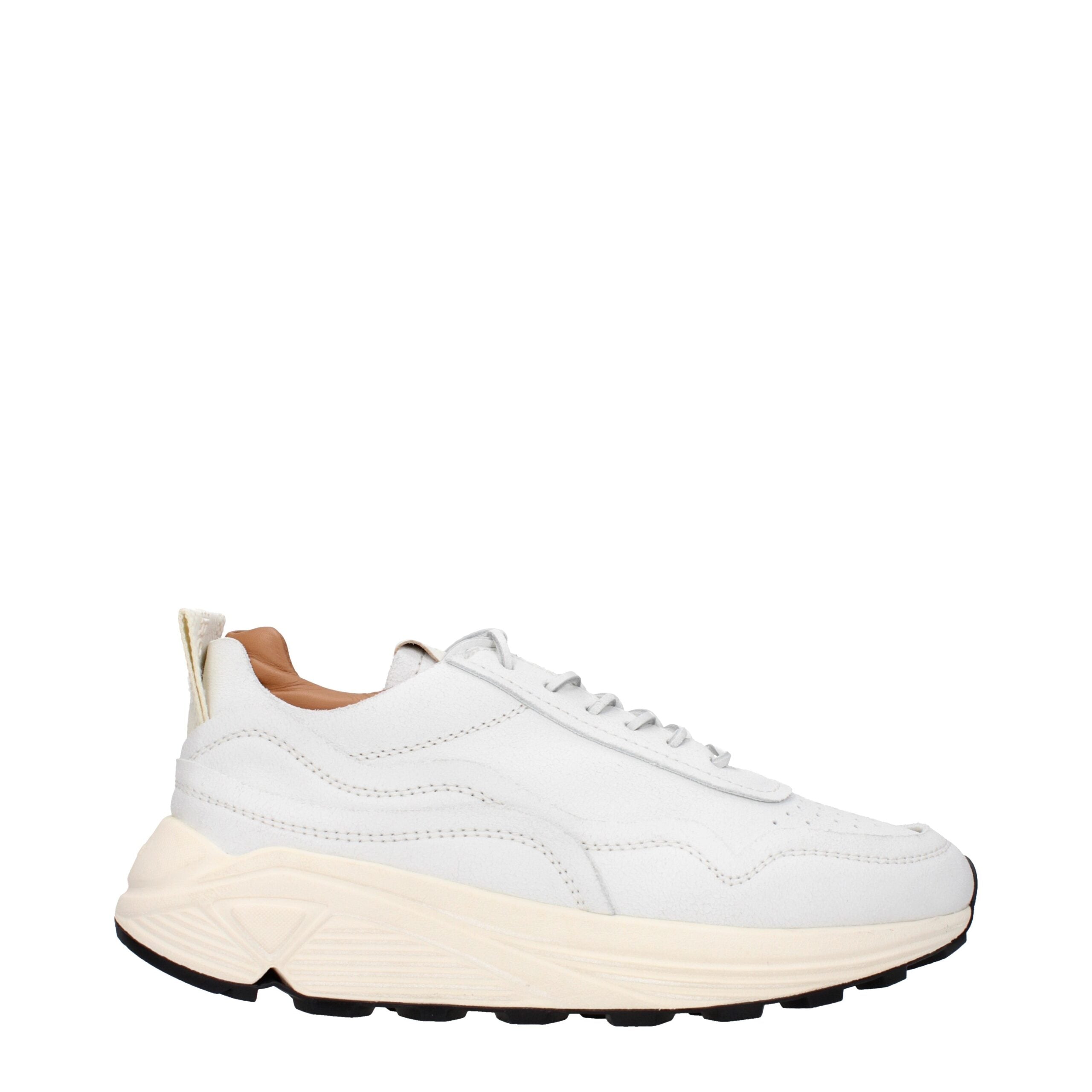 Weiße klobige Leder-Sneaker