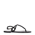 Schwarze Leder-Flip-Flop-Sandalen