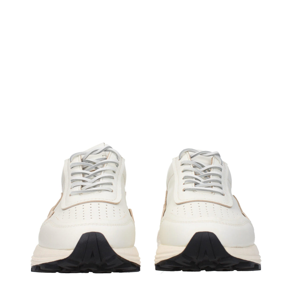 Weiße Low-Top-Sneaker aus Leder