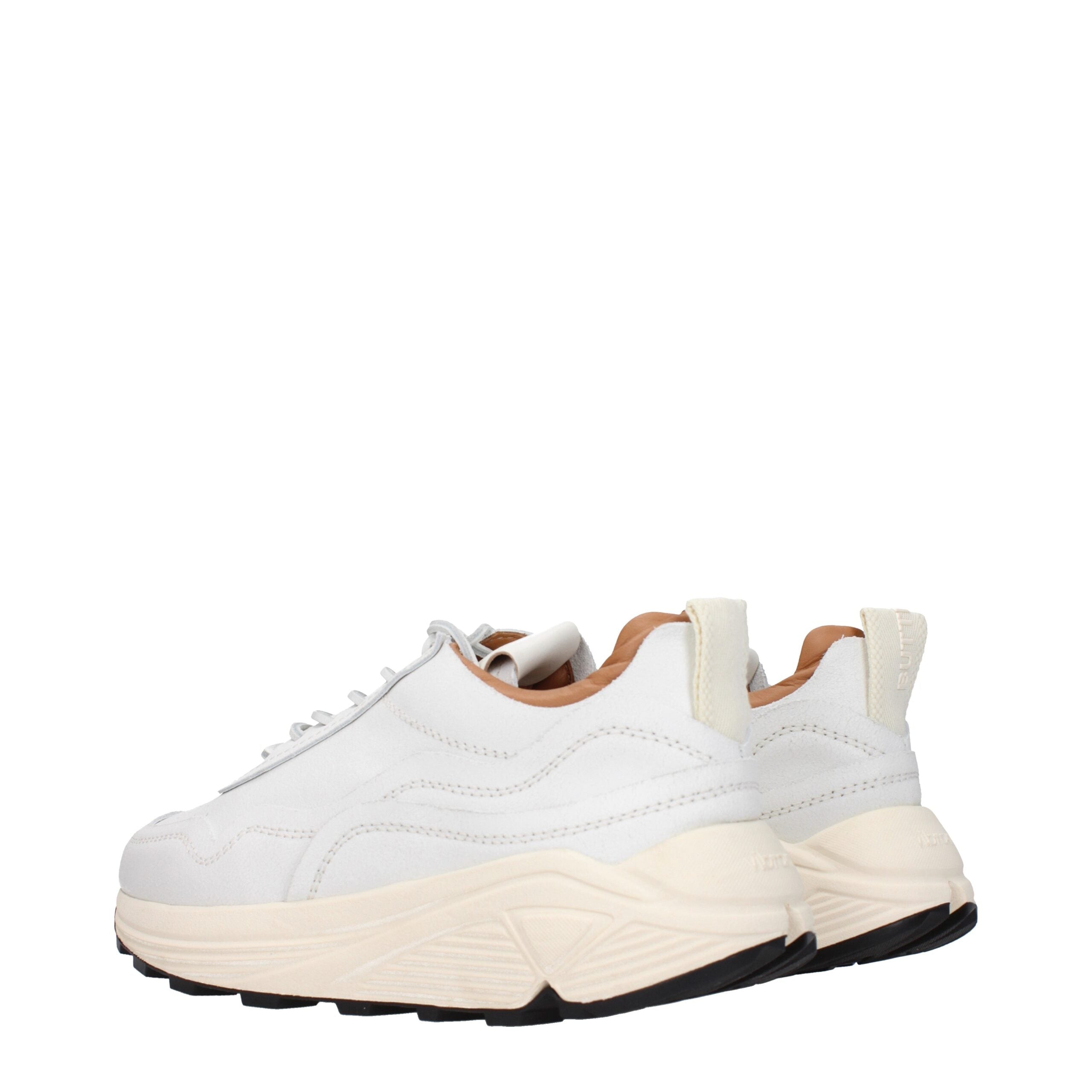 Weiße klobige Leder-Sneaker