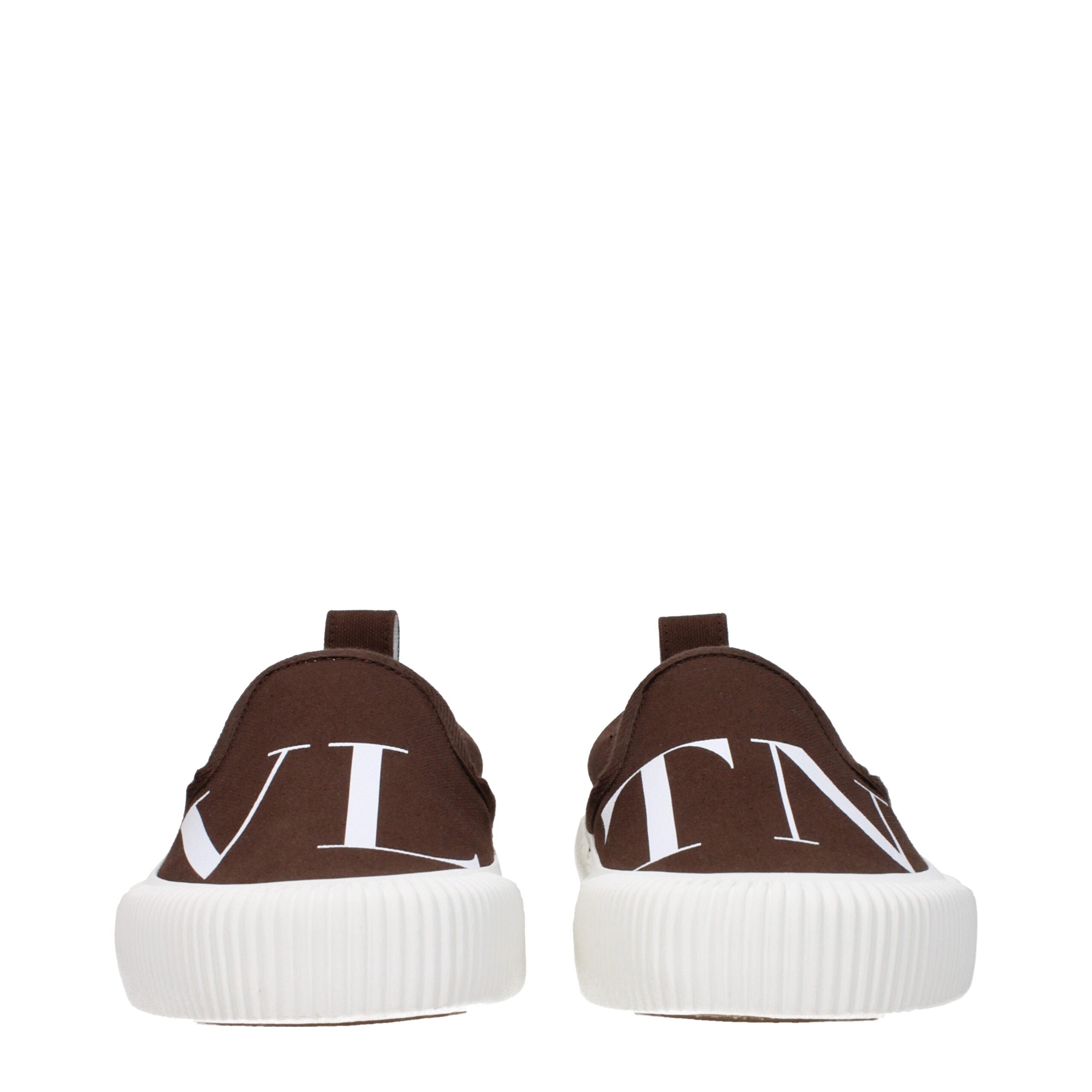 Mocassini marroni in tessuto slip-on