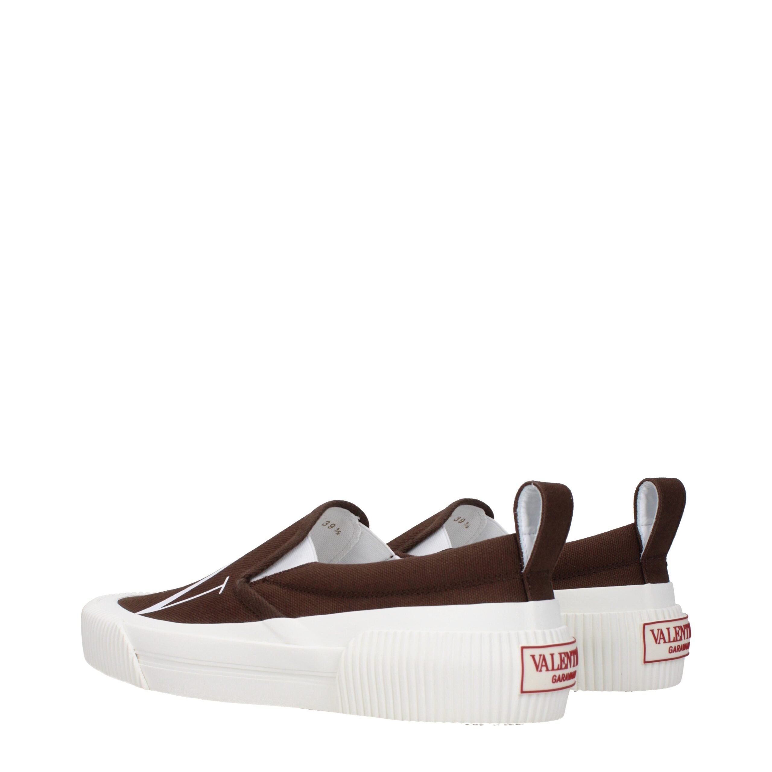 Mocassini marroni in tessuto slip-on