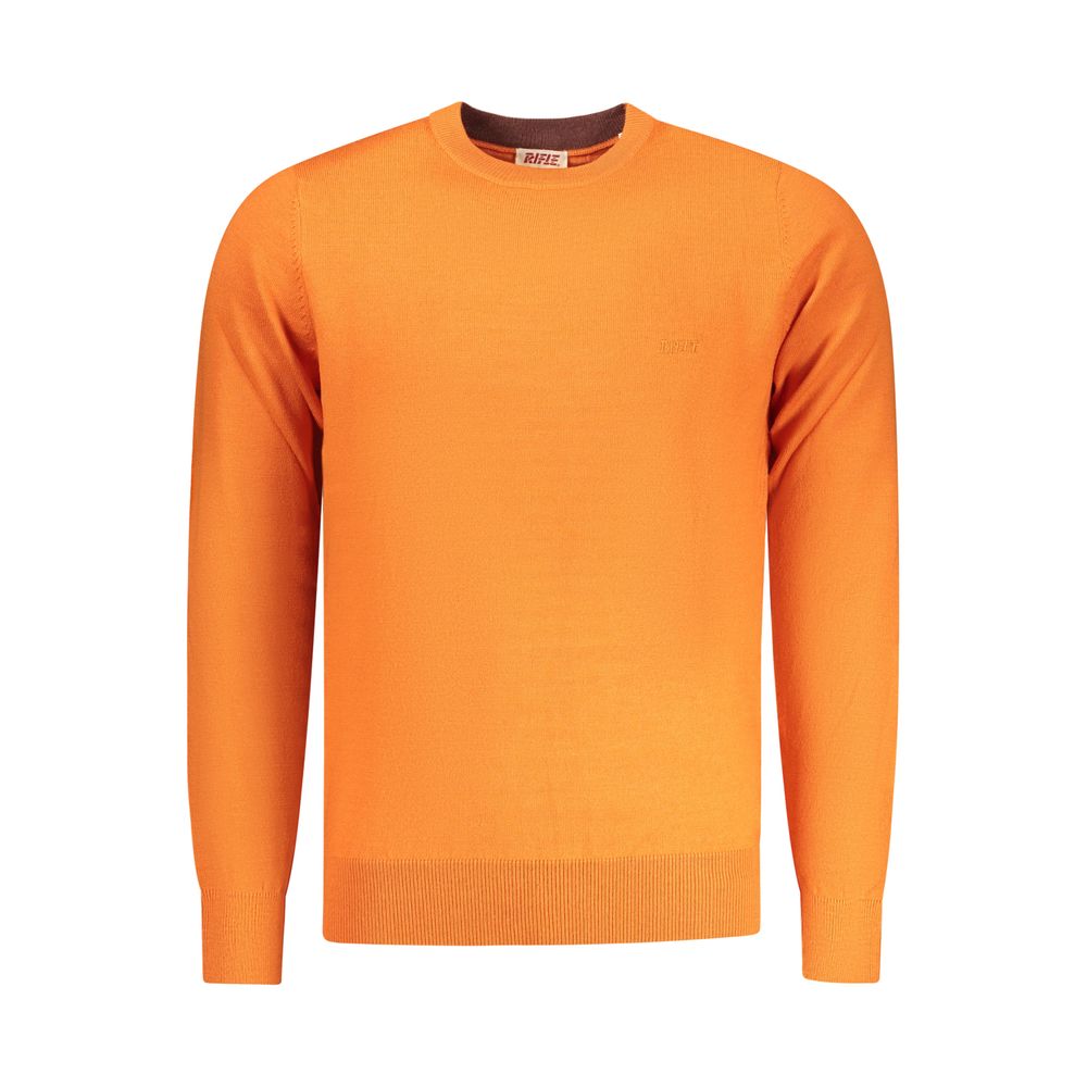 Orangefarbener Polyester-Herrenpullover