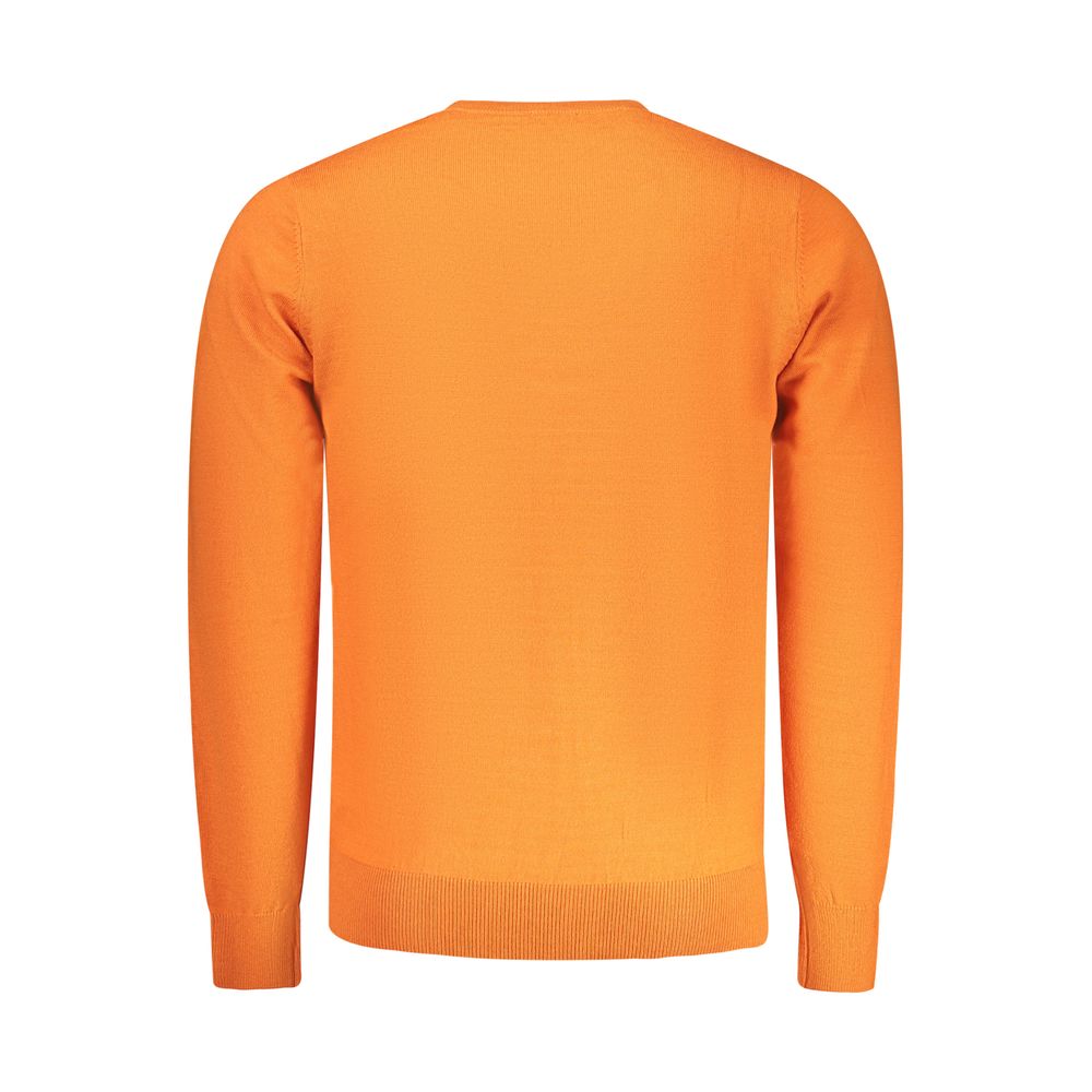 Orangefarbener Polyester-Herrenpullover