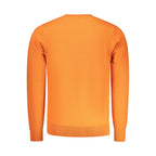 Orangefarbener Polyester-Herrenpullover