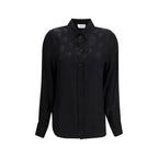 Schwarzes Viscose Hemd mit Muster