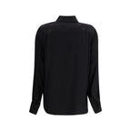 Schwarzes Viscose Hemd mit Muster