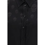 Schwarzes Viscose Hemd mit Muster