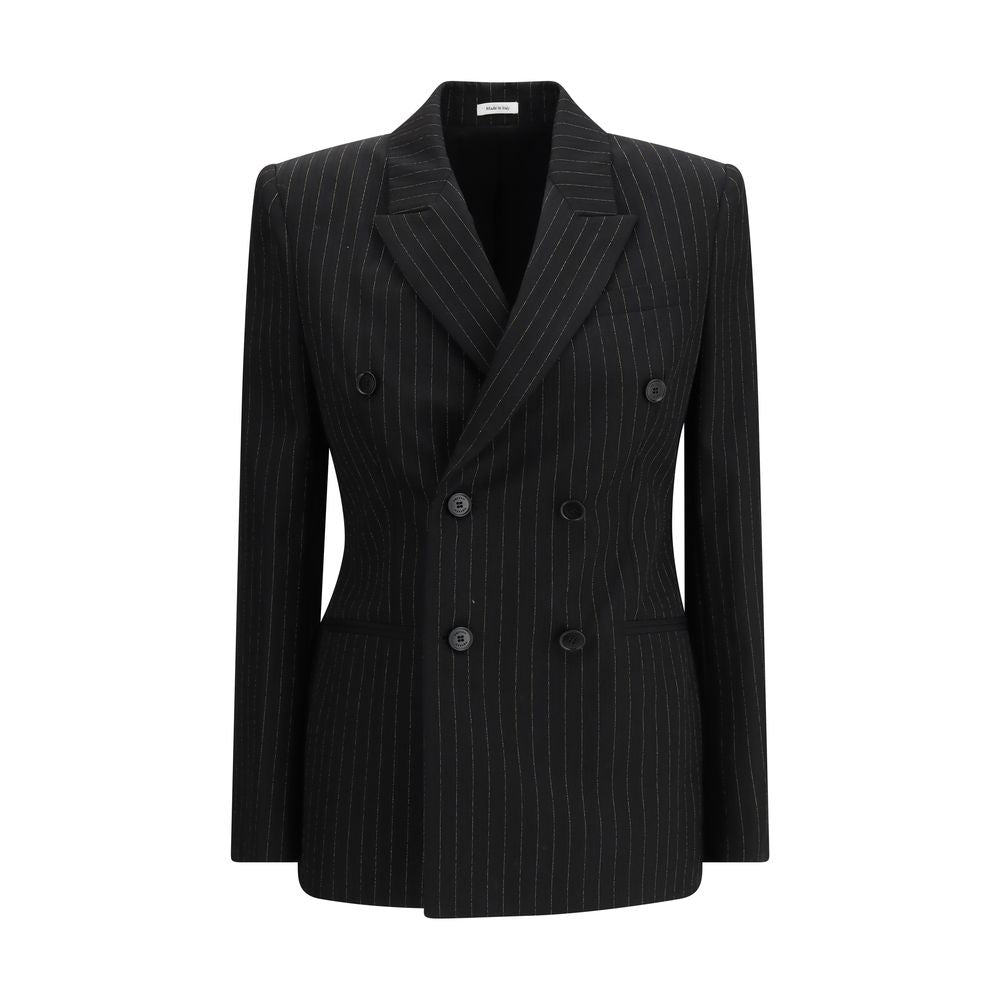 Schwarzer Blazer aus Wolle