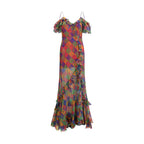 Mehrfarbiges Seidenkleid für die Freizeit