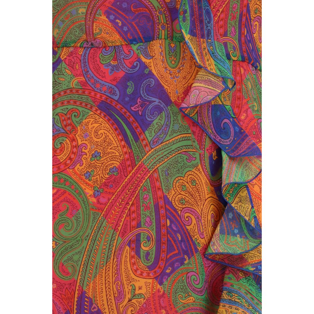 Mehrfarbiges Seidenkleid für die Freizeit