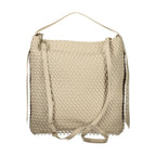 Beige Polyurethane Women's Bag