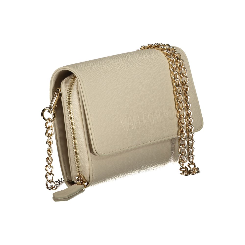 Beige Damen-Portemonnaie aus Polyurethan