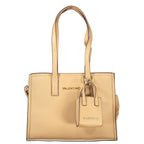 Borsa da Donna in Poliuretano Beige con Manici a Spalla