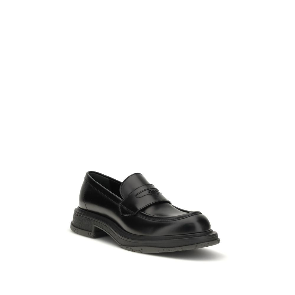 Mocassini Slip-On in Pelle di Vitello Nera Bos Taurus