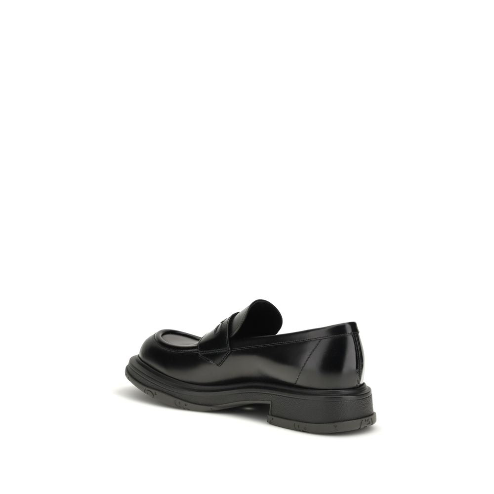 Mocassini Slip-On in Pelle di Vitello Nera Bos Taurus