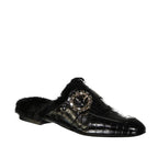 Black Calfskin Mules