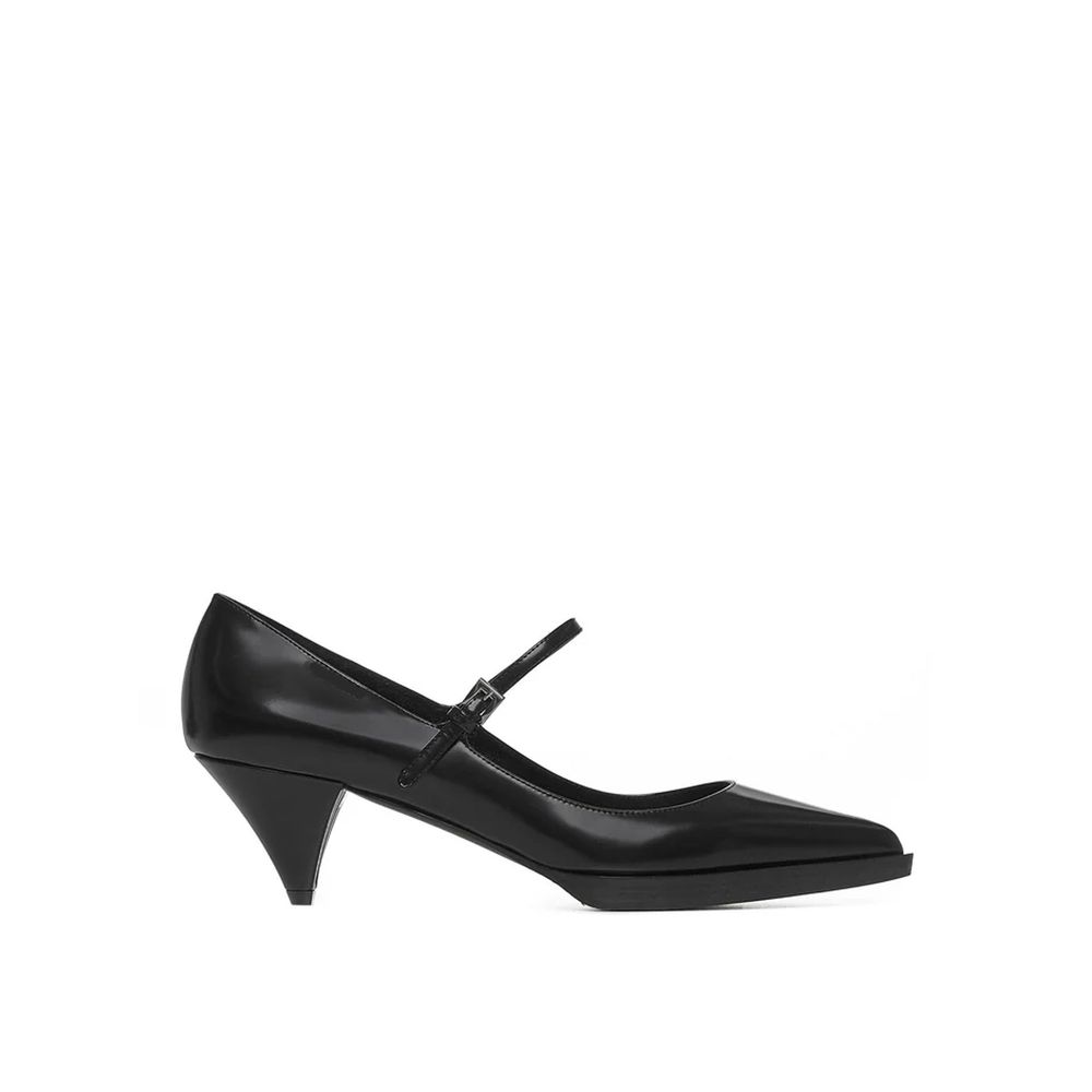 Schwarze Pumps aus Kalbsleder mit mittlerem Absatz