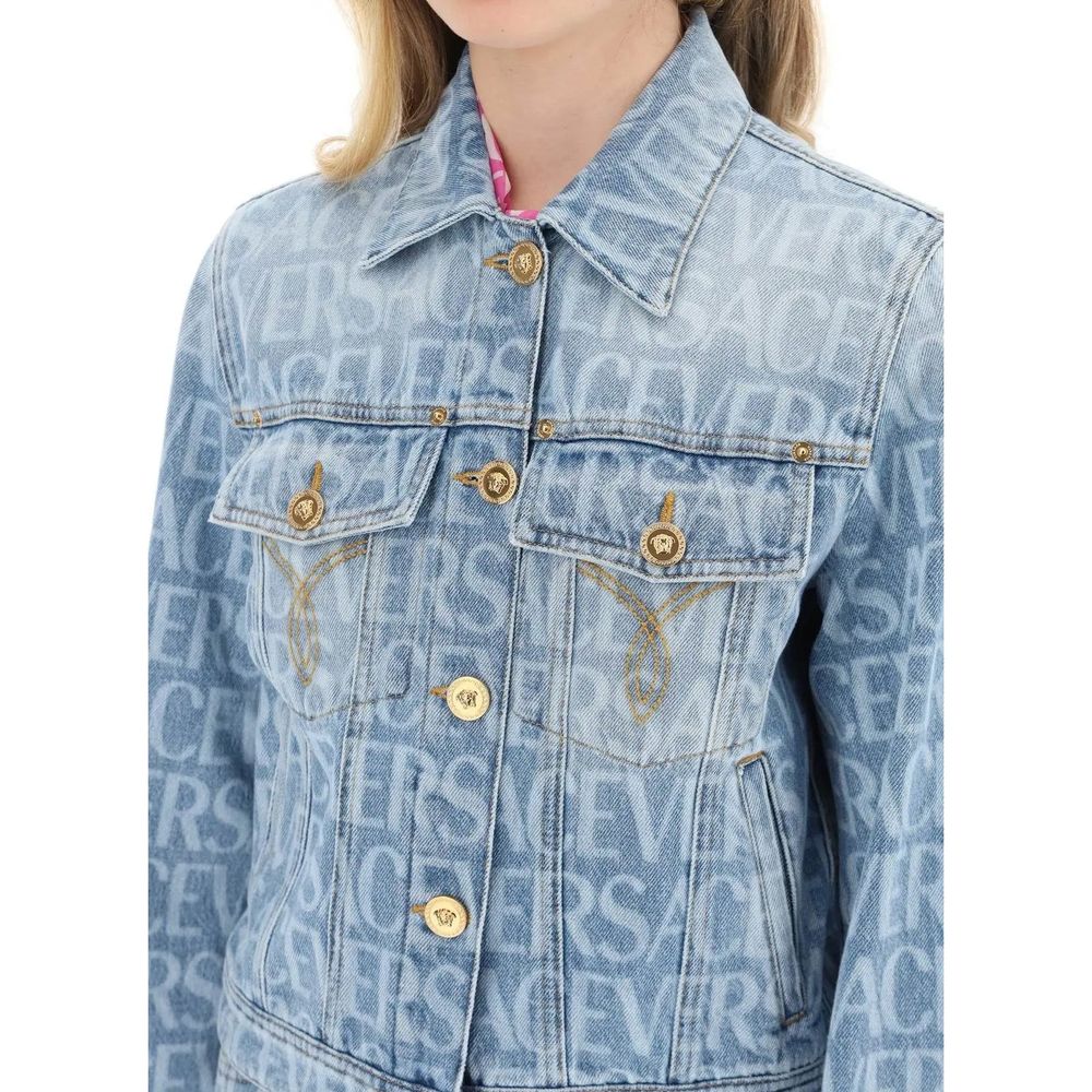 Blaue Jeansjacke aus Baumwolle