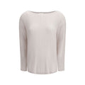 Weißer Kaschmirpullover