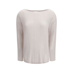 Weißer Kaschmirpullover