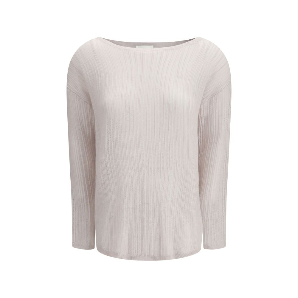 Weißer Kaschmirpullover