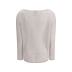 Weißer Kaschmirpullover