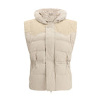 Beige Polyamide Sleeveless Jacket